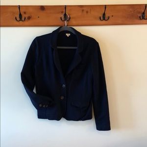 J Crew Navy Blue Sweatshirt Blazer